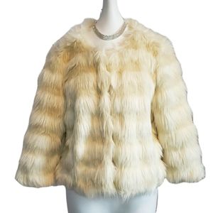 SOLD!!! Off white faux fur coat